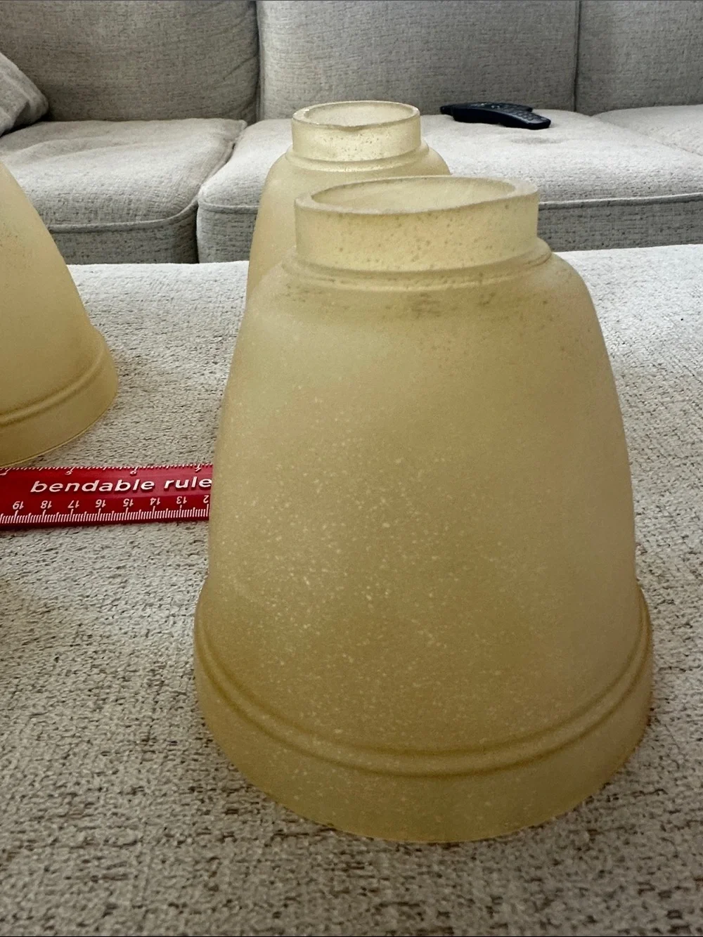 Set of 4 Glass Lamp Shades in Pale Amber
